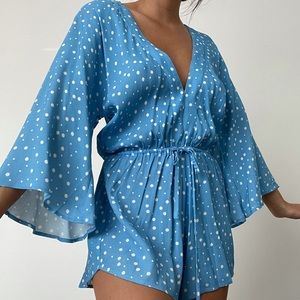 Blue Life Polka Dot Romper